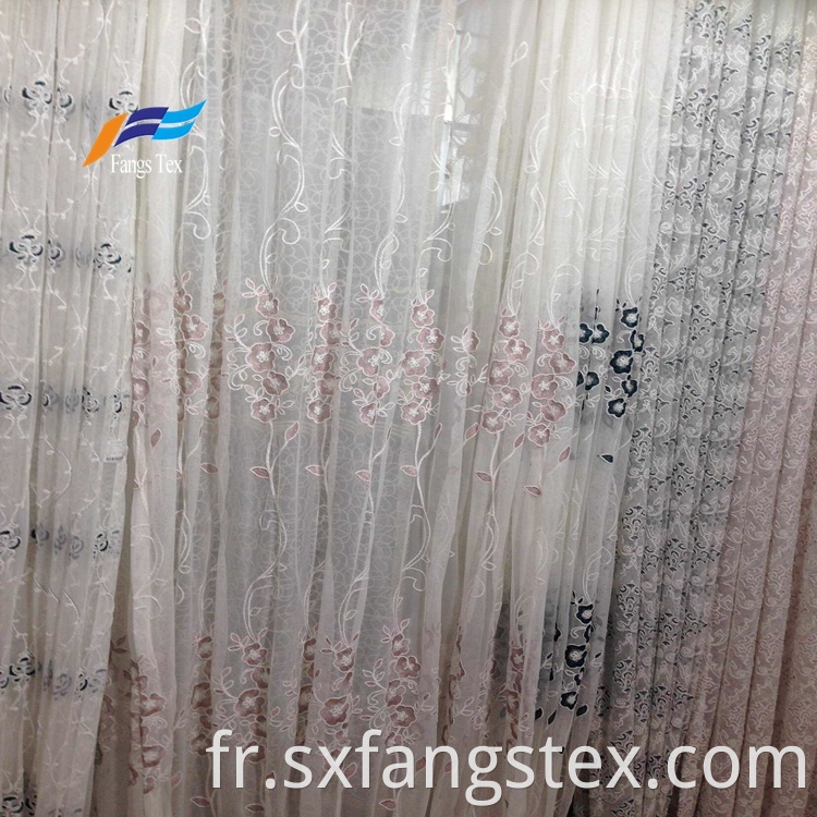 100% Polyester Embroidered Wide Voile Curtain Fabric 5